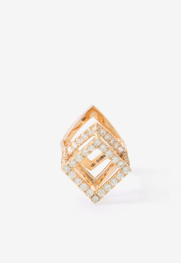 Djihan Cube Mirage Diamond Ring in 18-karat Rose Gold Rose Gold Rin-312