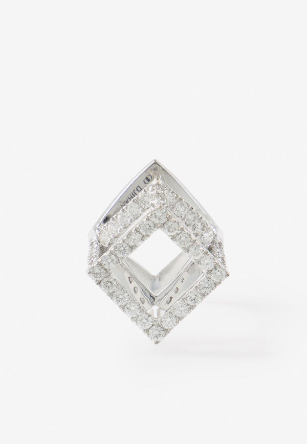 Djihan Cube Mirage Diamond Ring in 18-karat White Gold Silver Rin-313