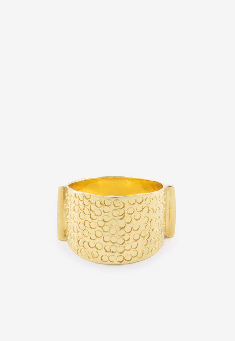 Djihan 18-karat Yellow Gold Textured Ring Gold Rin-67