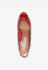 Aquazzura Temptation 105 Crystal Embellished Sandals Red TEMHIGSC-NLPF00 LIPSTICK