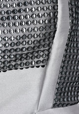 Peplum Corset Top in Jacquard and Mesh