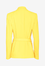 Ralph Lauren Single-Breasted Blazer with Belt Yellow