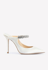 Jimmy Choo Bing 100 Crystal Embellished Satin Mules Ivory BING 100 SAT IVORY
