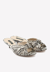 Dolce & Gabbana Keira 40 Python Print Leather Mules Beige CR1076 A2043 87811