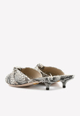Dolce & Gabbana Keira 40 Python Print Leather Mules Beige CR1076 A2043 87811