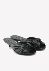 Dolce & Gabanna Keira 30 Python Leather Mules Black CR1076 A2043 80999
