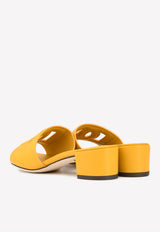 Dolce & Gabbana Millennials 40 DG Mules in Calf Leather Yellow CR1139 AY329 80220