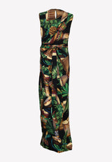 Dolce & Gabbana Tropical Print Sleeveless Maxi Dress Multicolor F6I3IT FSAZ7 HN1RN