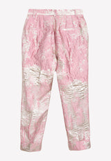 Dolce & Gabbana Jaquard Brocade Cropped Pants Pink FTBQOT HJMJR S8350