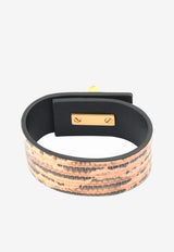 Tom Ford Natalia Turnlock Buckle Cuff in Animal Print Leather Multicolor JW0761-TEJBR NUG