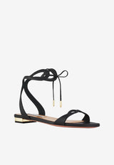 Aquazzura Tessa Flat Sandals in Nappa Leather TSAFLAS0-NAP000 BLACK Black