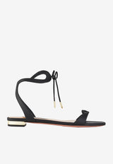 Aquazzura Tessa Flat Sandals in Nappa Leather TSAFLAS0-NAP000 BLACK Black