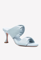 Aquazzura Twist 75 Sandals in Leather Light Blue TWIMIDS0-NAPICE ICE