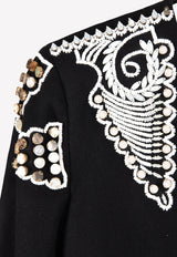 Empire Embellished Long Sleeve Evening Coat