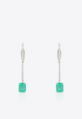 Vivid Jewelers Special Order - Certified Colombian Emerald Line Earrings with Convertible Studs Green