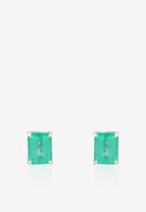 Vivid Jewelers Special Order - Certified Colombian Emerald Line Earrings with Convertible Studs Green