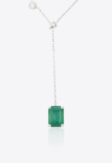 Vivid Jewelers Special Order- En-V Necklace in White-Gold with Zambian Emerald White Gold