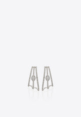 White Gold and Diamond Geometric Earrings