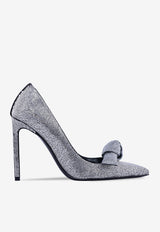 Tom Ford 105 Crystal Embellished Bow Pumps Silver W2290T-CSM CTL