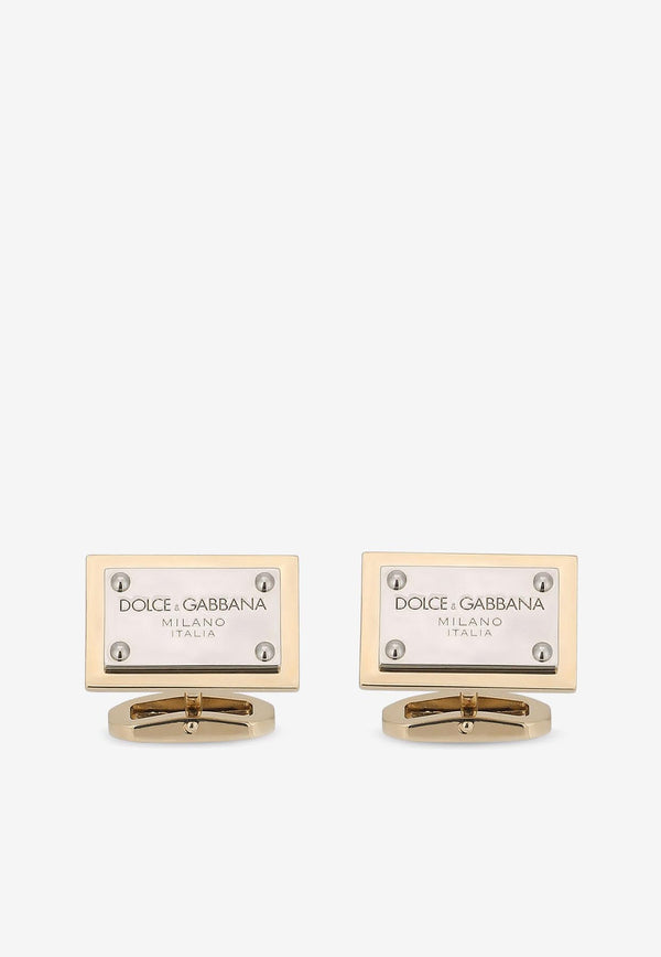 Dolce & Gabbana Logo Plate Cufflinks Gold WFP1T1 W1111 ZOO00