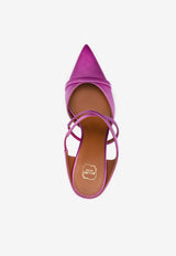 Malone Souliers Yoana 90 Pointed Satin Mules Violet YOANA 90-1 VIOLET