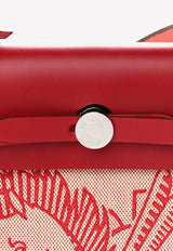 Pegase Pop Herbag Zip Retourne 31 PM in Rouge Piment Vache Hunter and Toile