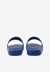 Dolce & Gabbana Blue Beachwear Sliders with Embossed Logo Strap CS1786 AX389 89903