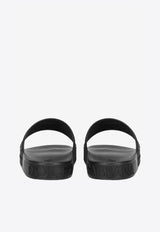 Dolce & Gabbana Black Beachwear Sliders with Embossed Logo Strap CS1786 AX389 8B956