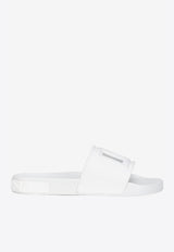 Dolce & Gabbana White DG Millennials Beachwear Sliders CS1886 AO666 8B930