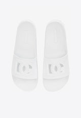 Dolce & Gabbana White DG Millennials Beachwear Sliders CS1886 AO666 8B930