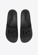 Dolce & Gabbana Black DG Millennials Beachwear Sliders CS1886 AO666 8B956