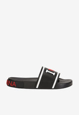 Dolce & Gabbana Logo Rubber Slides Black CW0142 AO235 8B438