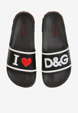 Dolce & Gabbana Logo Rubber Slides Black CW0142 AO235 8B438