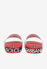 Dolce & Gabbana Logo Rubber Slides Red CW0142 AO235 8T900