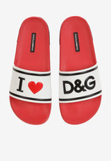 Dolce & Gabbana Logo Rubber Slides Red CW0142 AO235 8T900