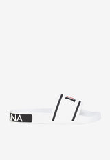 Dolce & Gabbana Logo Rubber Slides White CW0142 AO235 8T908