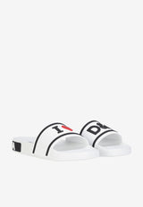 Dolce & Gabbana Logo Rubber Slides White CW0142 AO235 8T908