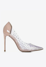 Le Silla Nicole 100 Crystal Embellished Patent Leather Pumps Nude 2017P090R1PPKAB 158