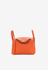 Mini Lindy 20 in Feu Taurillon Clemence with Gold Hardware