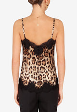 Dolce & Gabbana Brown Leopard Print Silk Cami Top F72K9T FSAXY HY13M