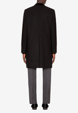 Dolce & Gabbana Black Single-Breasted Wool and Cashmere Coat G007ST HUMJ2 N0000