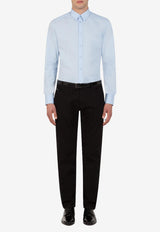 Dolce & Gabbana Blue Slim Fit Long-Sleeved Shirt in Cotton G5EJ0T FUEEE B1581