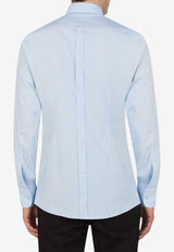 Dolce & Gabbana Blue Slim Fit Long-Sleeved Shirt in Cotton G5EJ0T FUEEE B1581