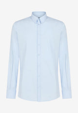 Dolce & Gabbana Blue Slim Fit Long-Sleeved Shirt in Cotton G5EJ0T FUEEE B1581