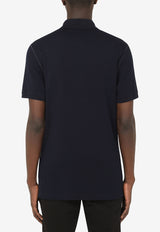 Dolce & Gabbana Blue Logo Plate Polo T-shirt in Cotton Piqué G8KK1T FU7EN B0665
