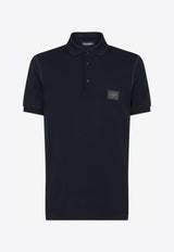 Dolce & Gabbana Blue Logo Plate Polo T-shirt in Cotton Piqué G8KK1T FU7EN B0665