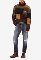 Dolce & Gabbana Straight-Leg Cotton Ripped Jeans Grey GWNFCD G8ED8 S9001