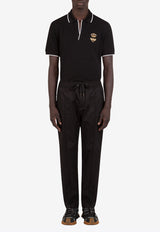 Dolce & Gabbana Logo Plaque Cotton Track Pants Black GYACET FUFJR N0000