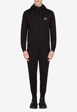 Dolce & Gabbana Logo Plate Cotton Track Pants Black GYWDAT FU7DU N0000