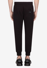 Dolce & Gabbana Logo Plate Cotton Track Pants Black GYWDAT FU7DU N0000
